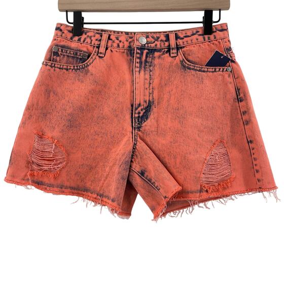 HABITUAL KID Jean Shorts Size 16 Girls Denim Coral Retro High Rise Ritual NWT - Picture 1 of 16